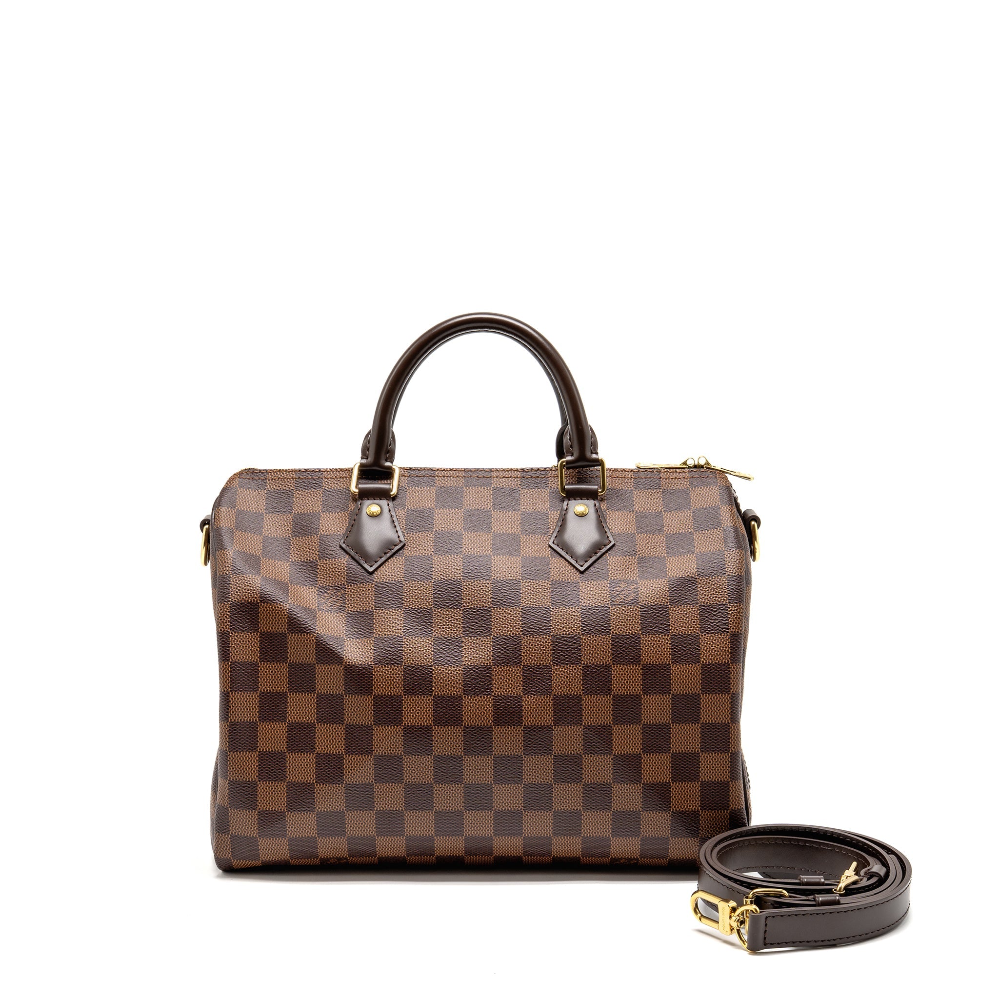 LOUIS VUITTON SPEEDY BANDOULIERE 30 DAMIER EBENE CANVAS GHW