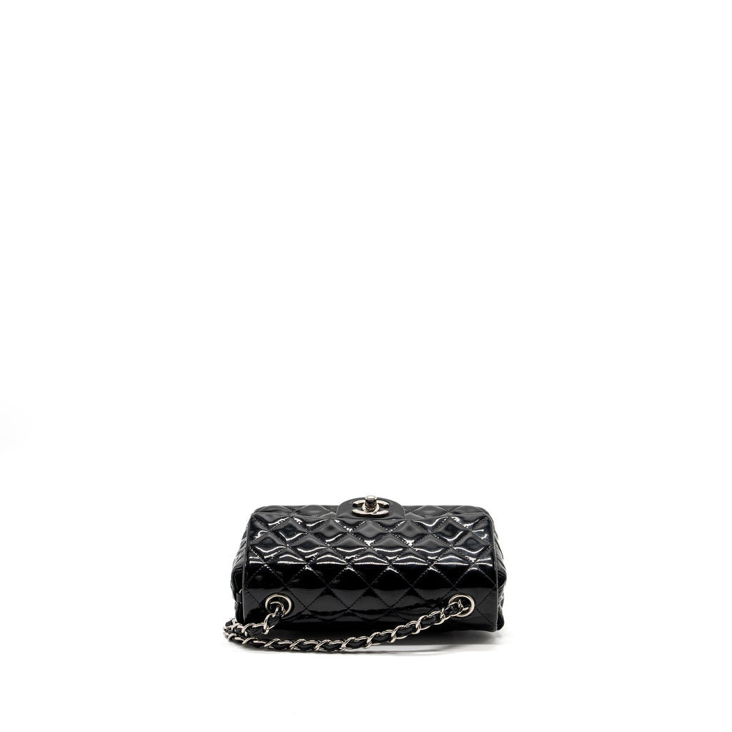 CHANEL MINI RECTANGULAR FLAP BAG PATENT BLACK SHW