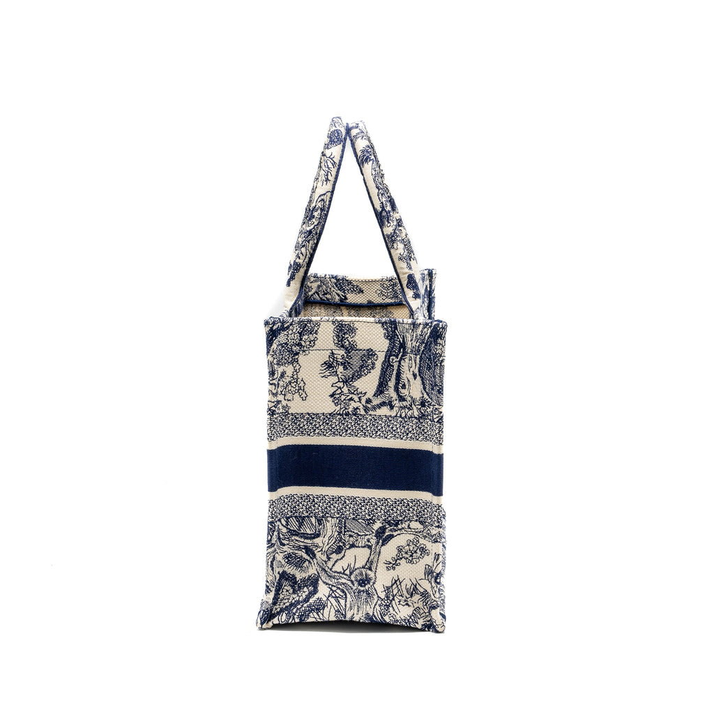 DIOR MEDIUM BOOK TOTE BLUE TOILE DE JOUY EMBROIDERY CANVAS