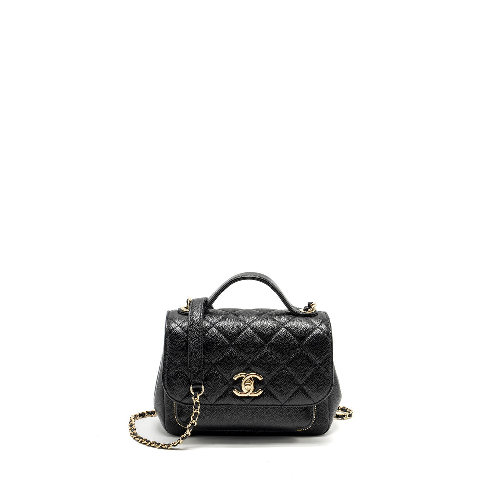 CHANEL SMALL BUSINESS AFFINITY CAVIAR BLACK LGHW