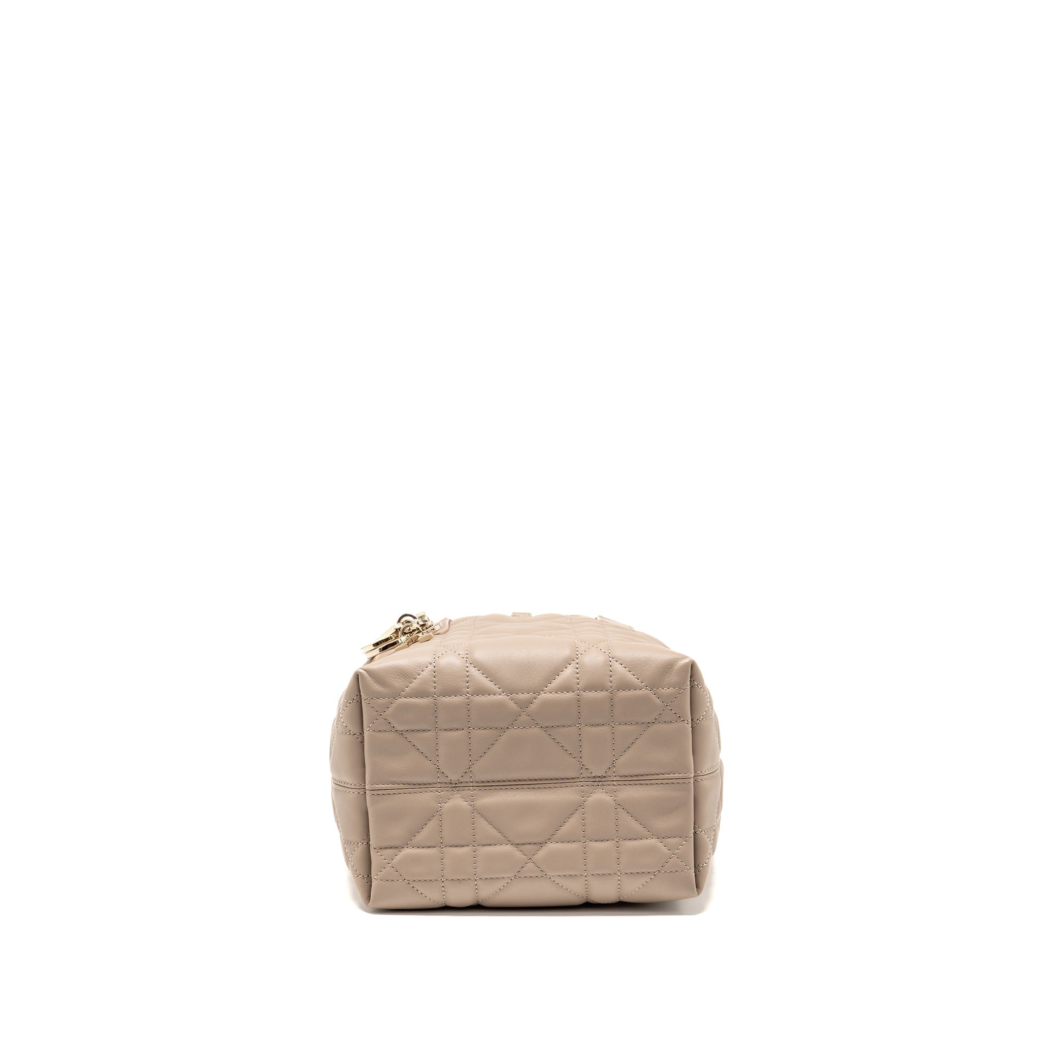DIOR SMALL TOUJOURS TOTE BAG MACROCANNAGE CALFSKIN POWDER BEIGE LGHW