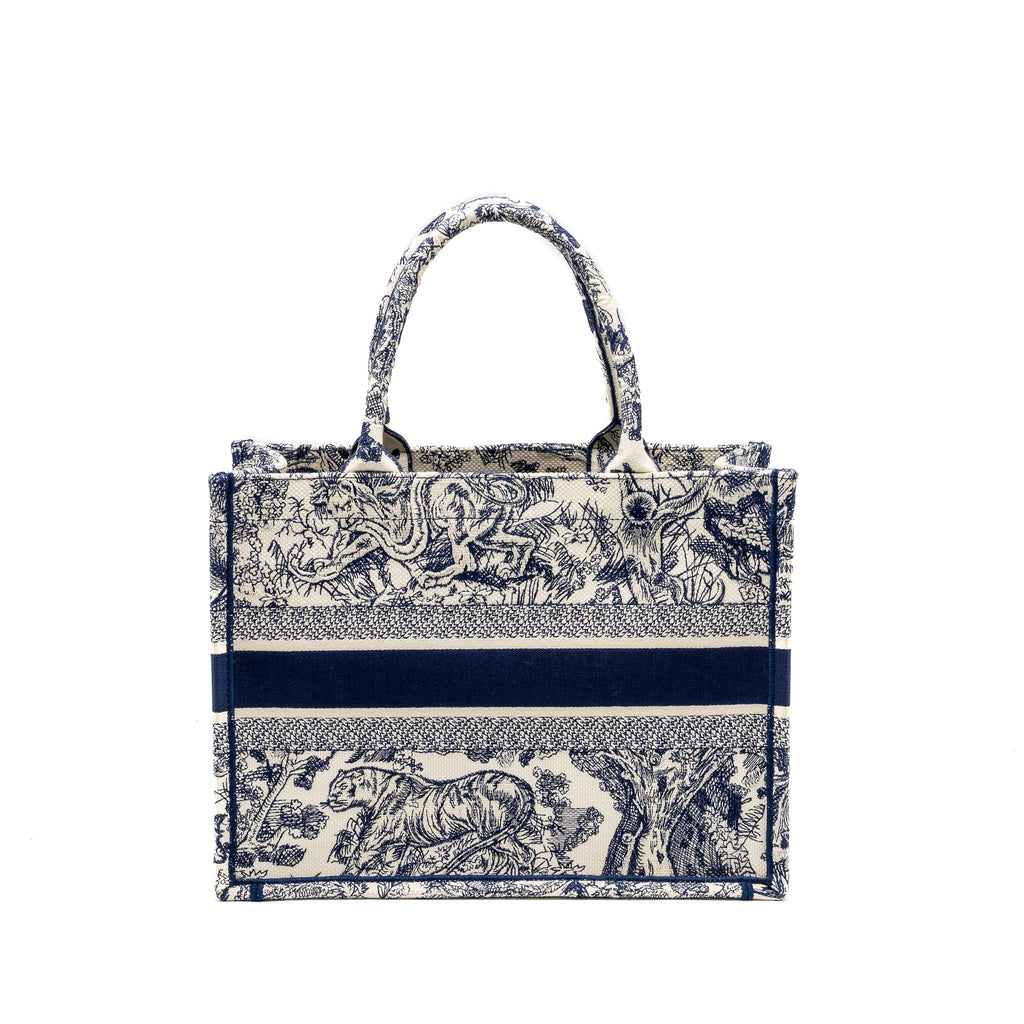 DIOR MEDIUM BOOK TOTE BLUE TOILE DE JOUY EMBROIDERY CANVAS