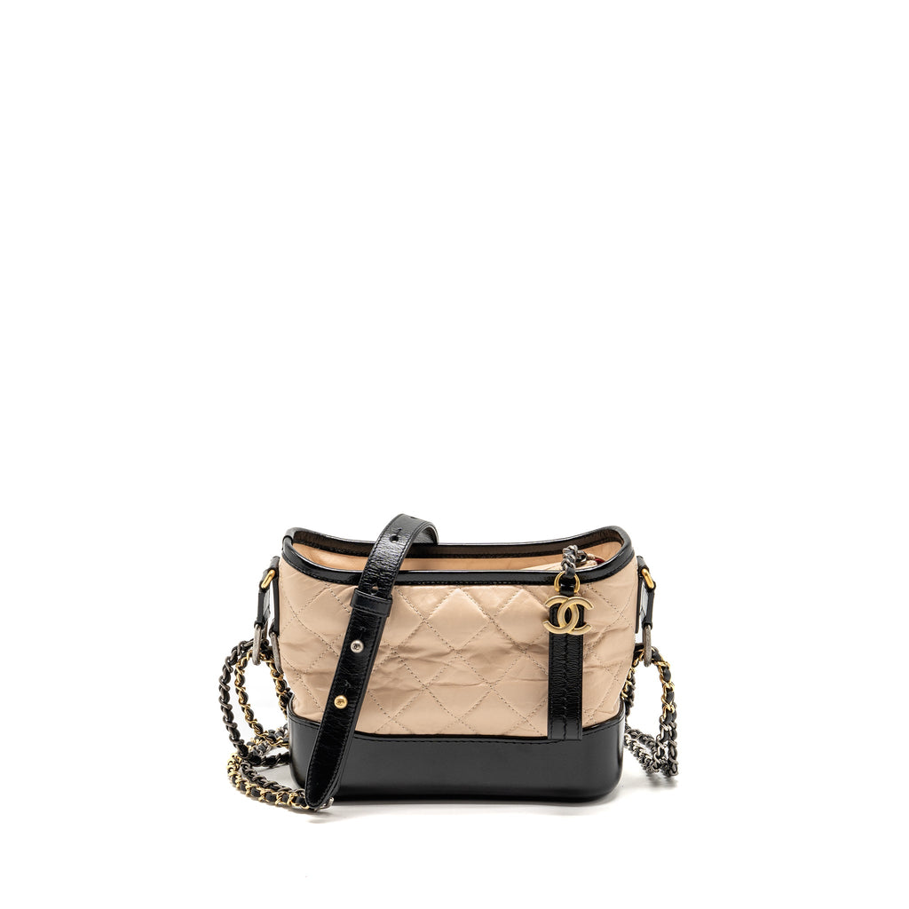 CHANEL SMALL GABRIELLE HOBO BAG CALFSKIN BEIGE MULTICOLOUR HARDWARE
