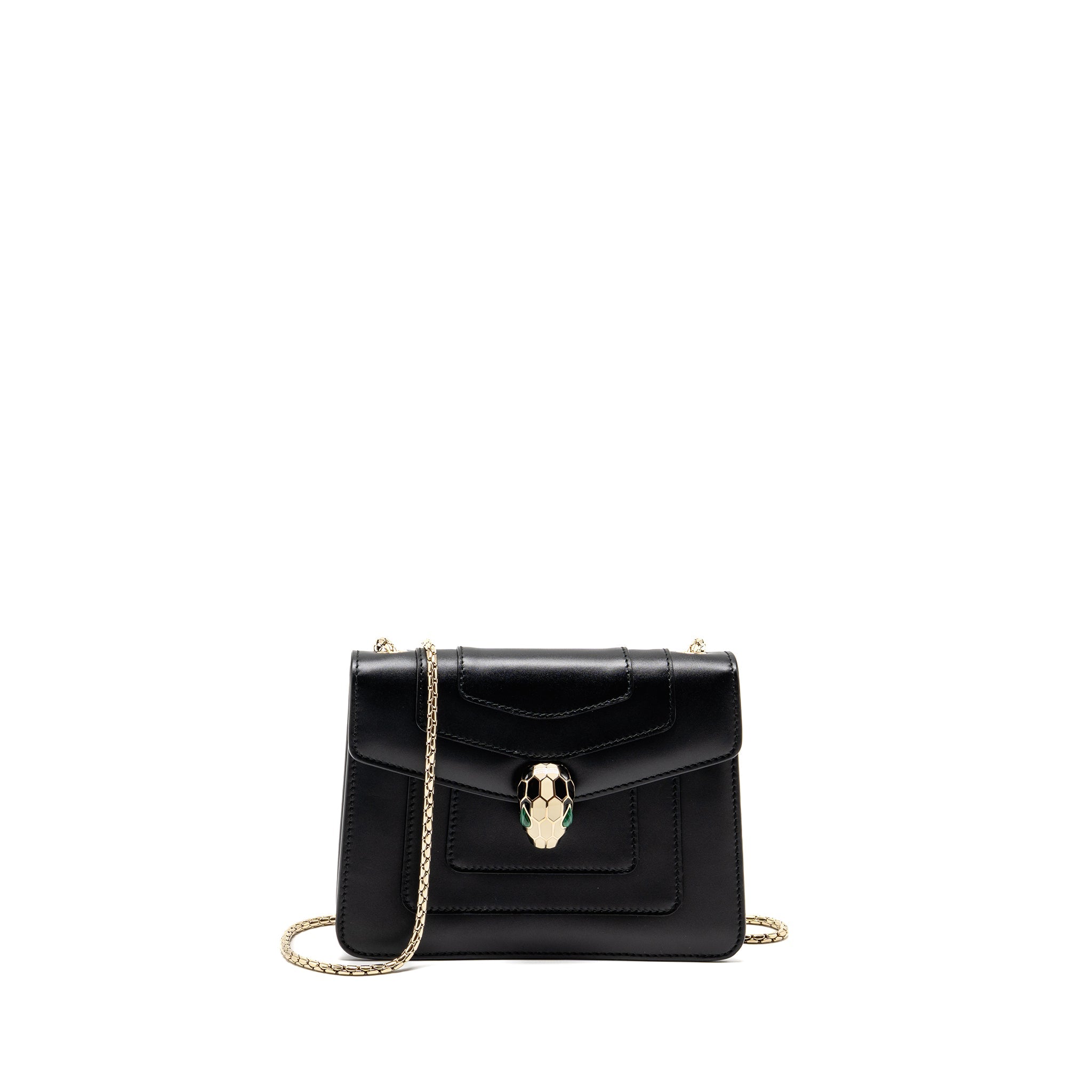 BVLGARI SERPENTI FOREVER CROSSBODY BAG CALFSKIN BLACK LGHW