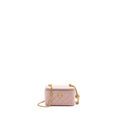 CHANEL LONG VANITY CASE CAMELLIA CHAIN LAMBSKIN  LIGHT PINK GHW (MICROCHIP)
