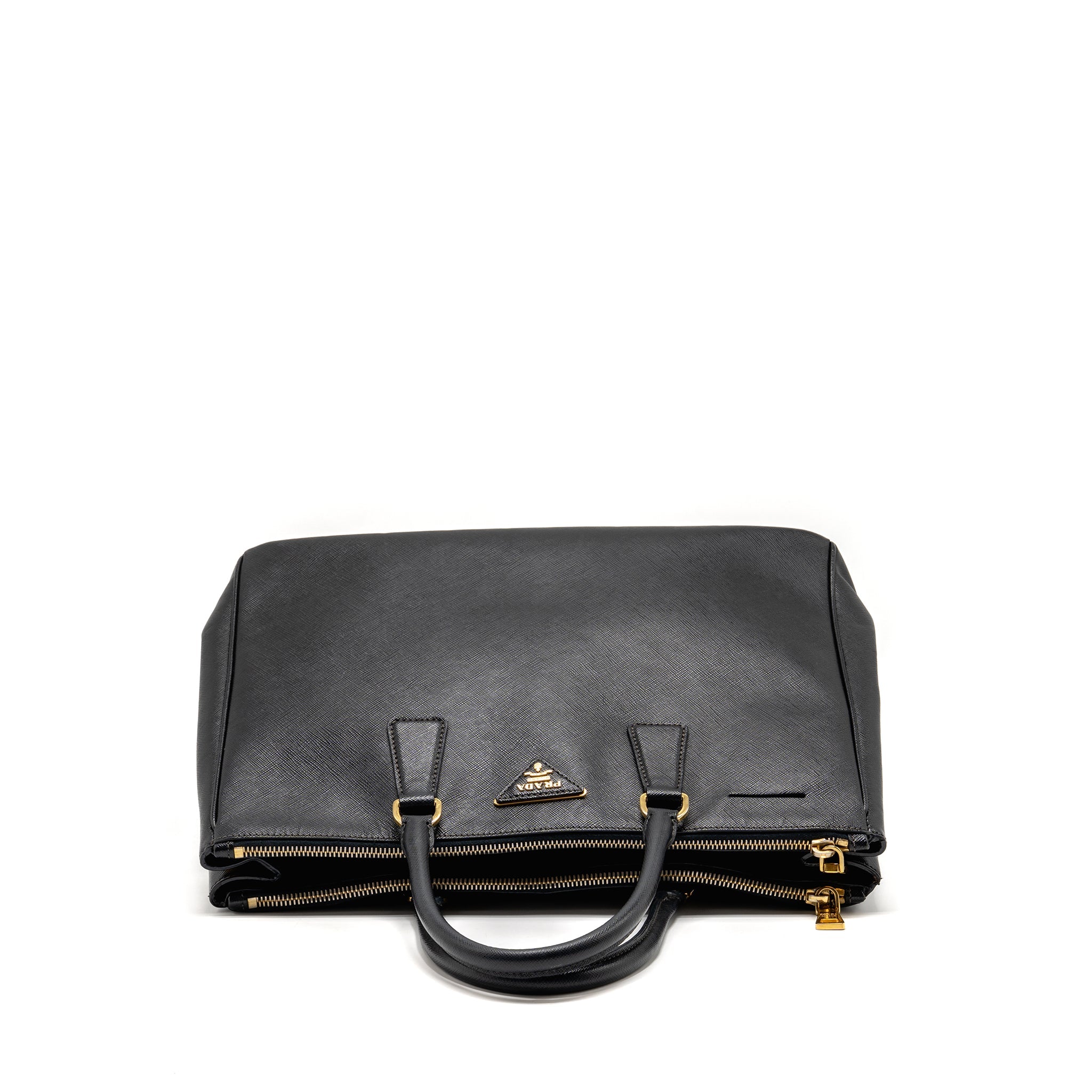 PRADA SAFFIANO TOTE BAG CALFSKIN BLACK GHW