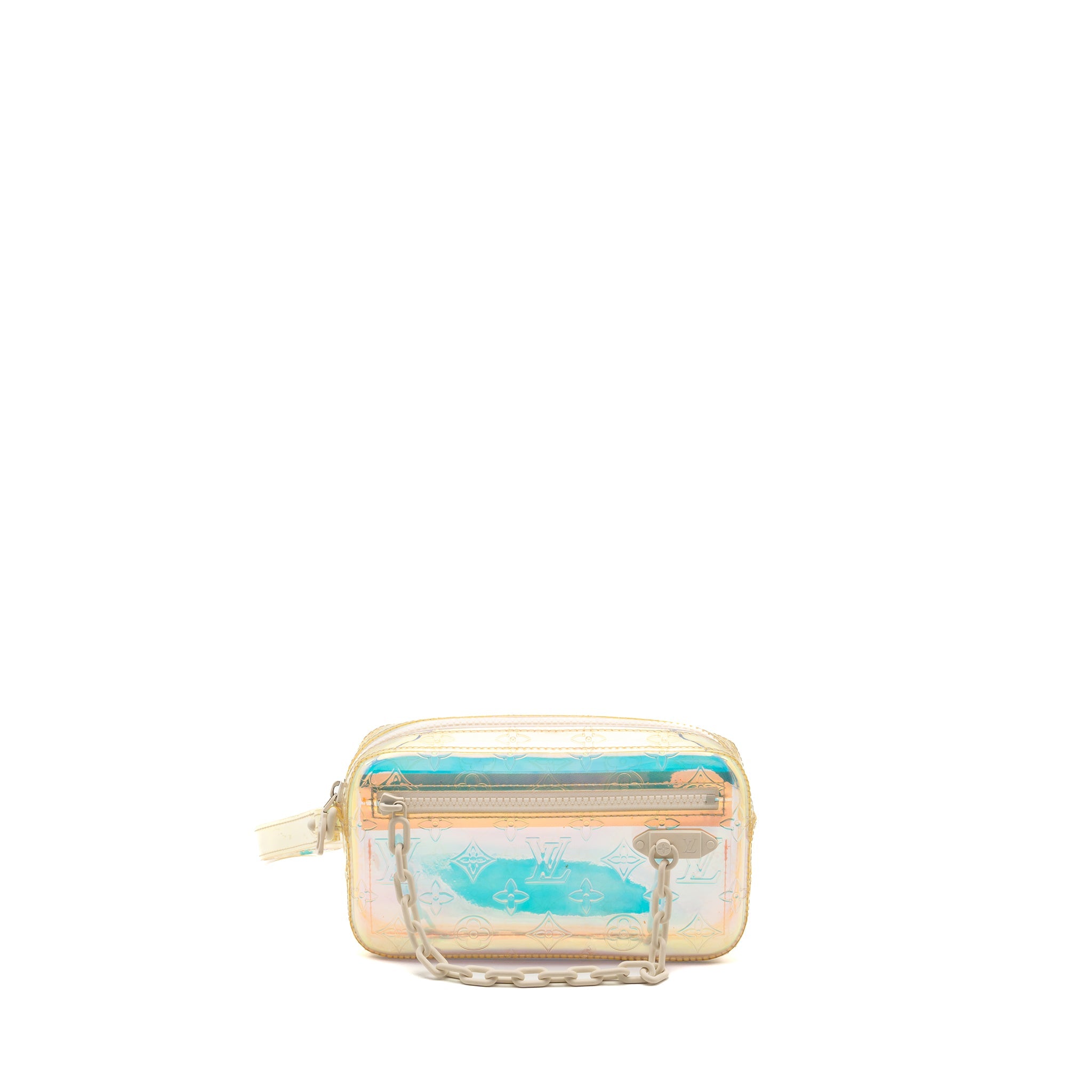 LOUIS VUITTON VIRGIL ABLOH POCHETTE IRIDESCENT MONOGRAM PVC MULTICOLOR WHITE HARDWARE