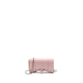 BALENCIAGA HOURGLASS WALLET ON CHAIN CROC-EMBOSSED CALFSKIN PINK SHW