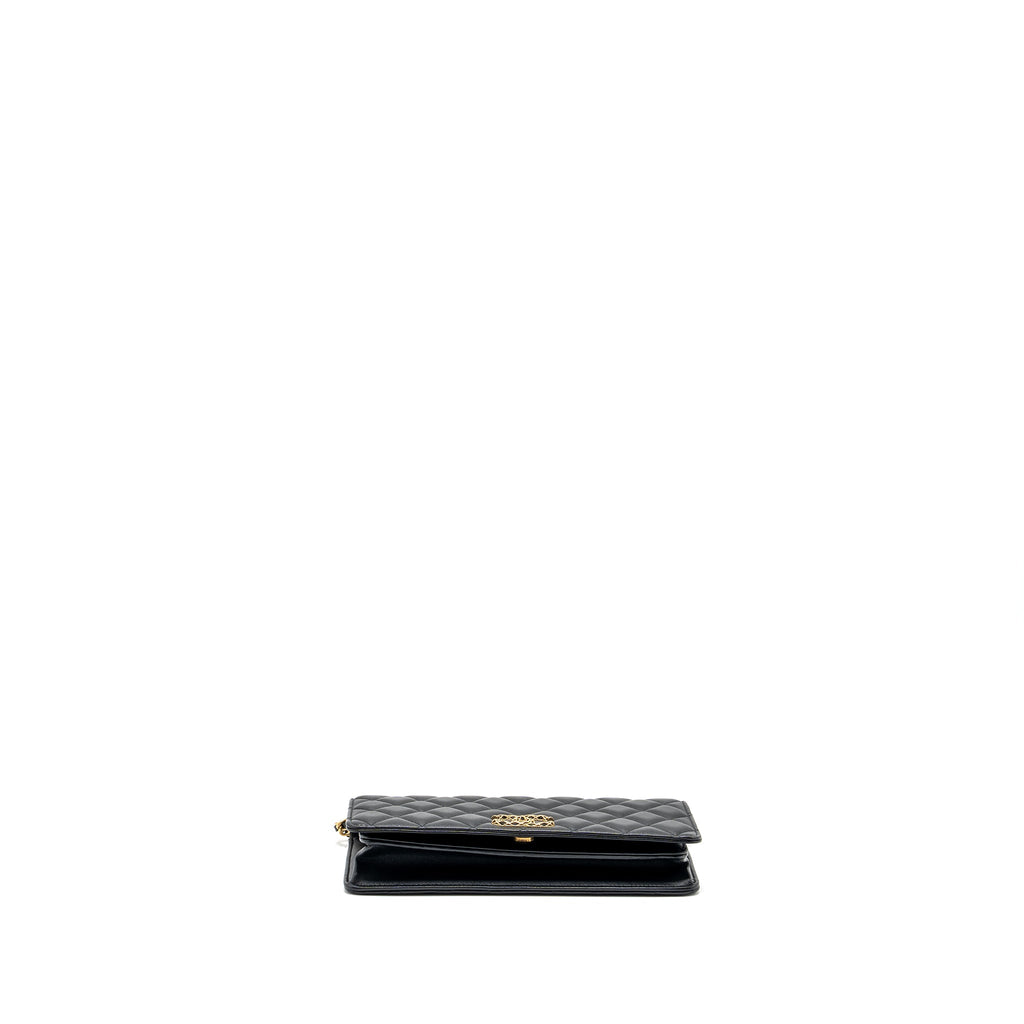 CHANEL 23A CLUTCH WITH CHAIN LAMBSKIN BLACK GHW (MICROCHIP)