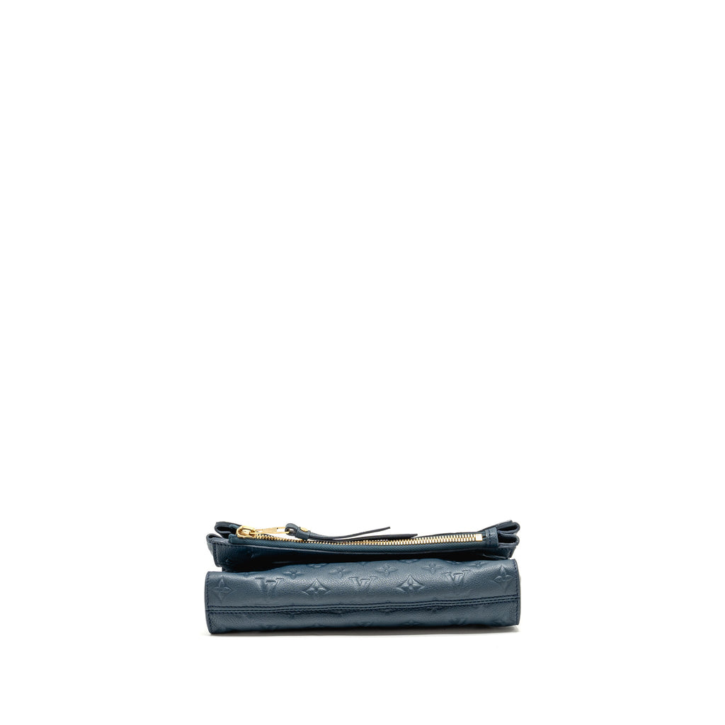 LOUIS VUITTON PETILLANTE CLUTCH MONOGRAM EMPREINTE LEATHER DARK BLUE GHW
