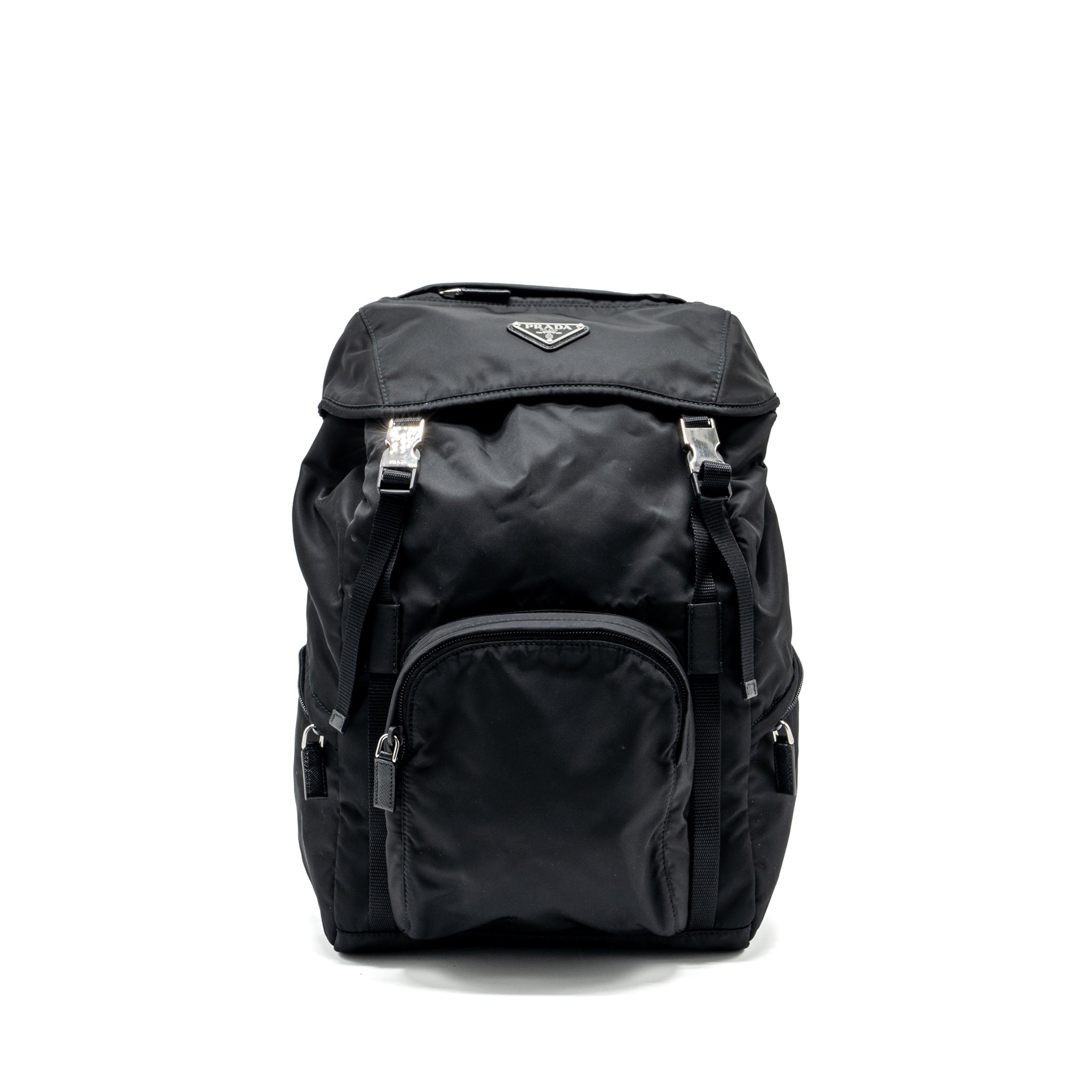 PRADA BACKPACK RE-NYLON/SAFFIANO BLACK SHW