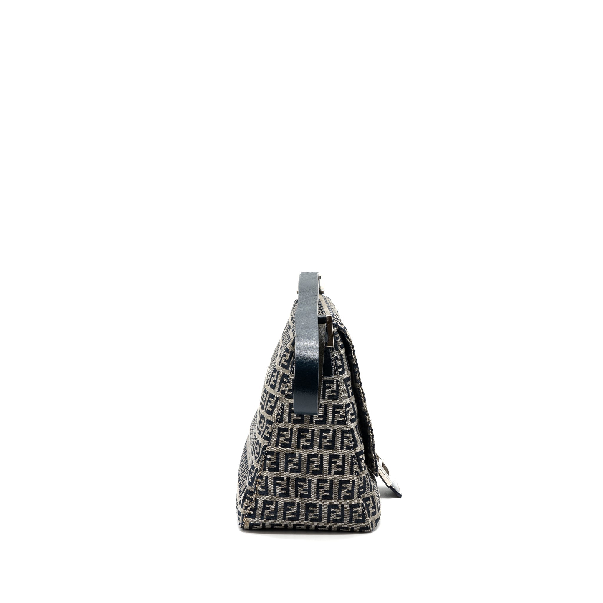 FENDI ZUCCHINO MAMA FLAP BAG FF JACQUARD CANVAS GREY SHW