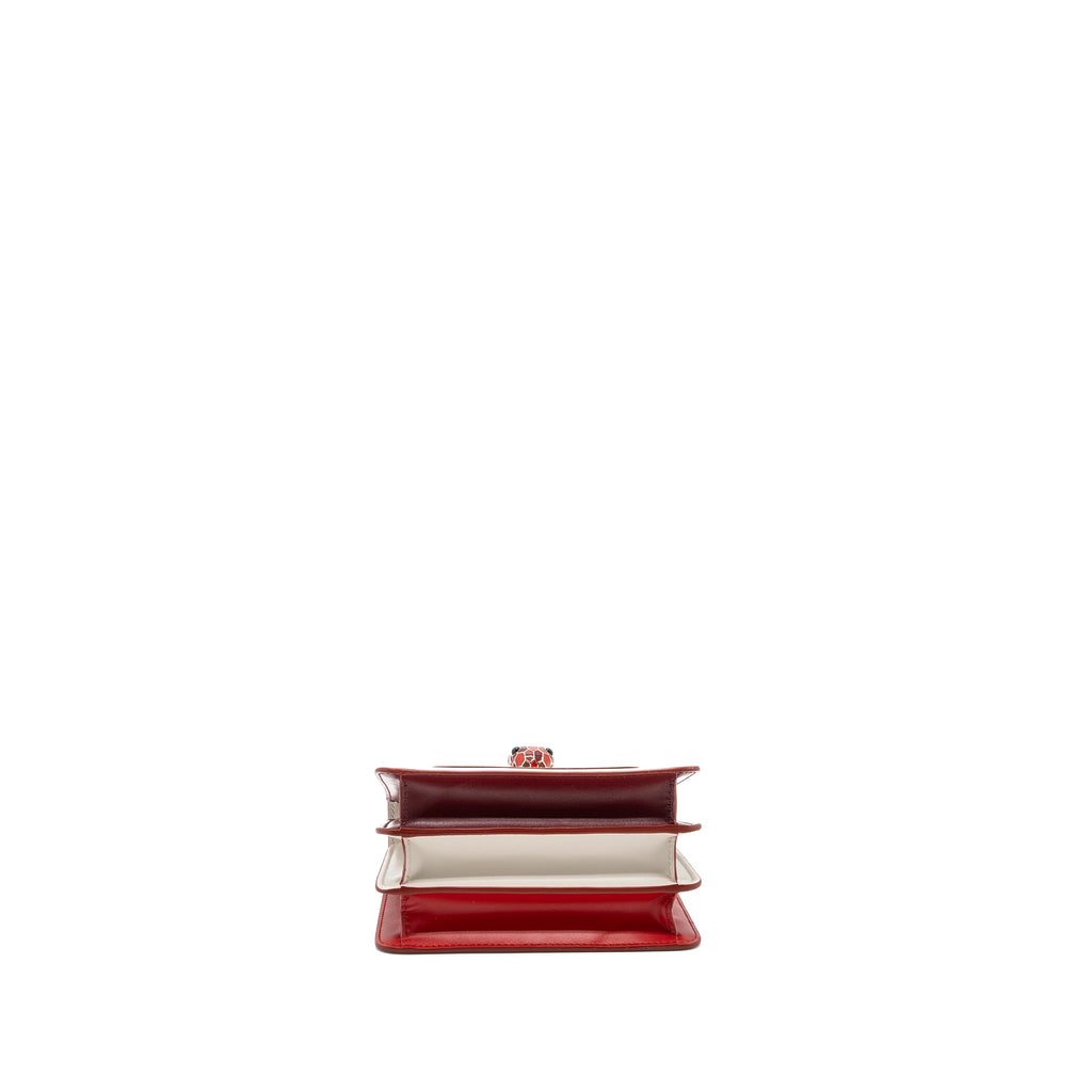 BVLGARI TOP HANDLE SERPENTI BAG CALFSKIN WHITE / RED LGHW