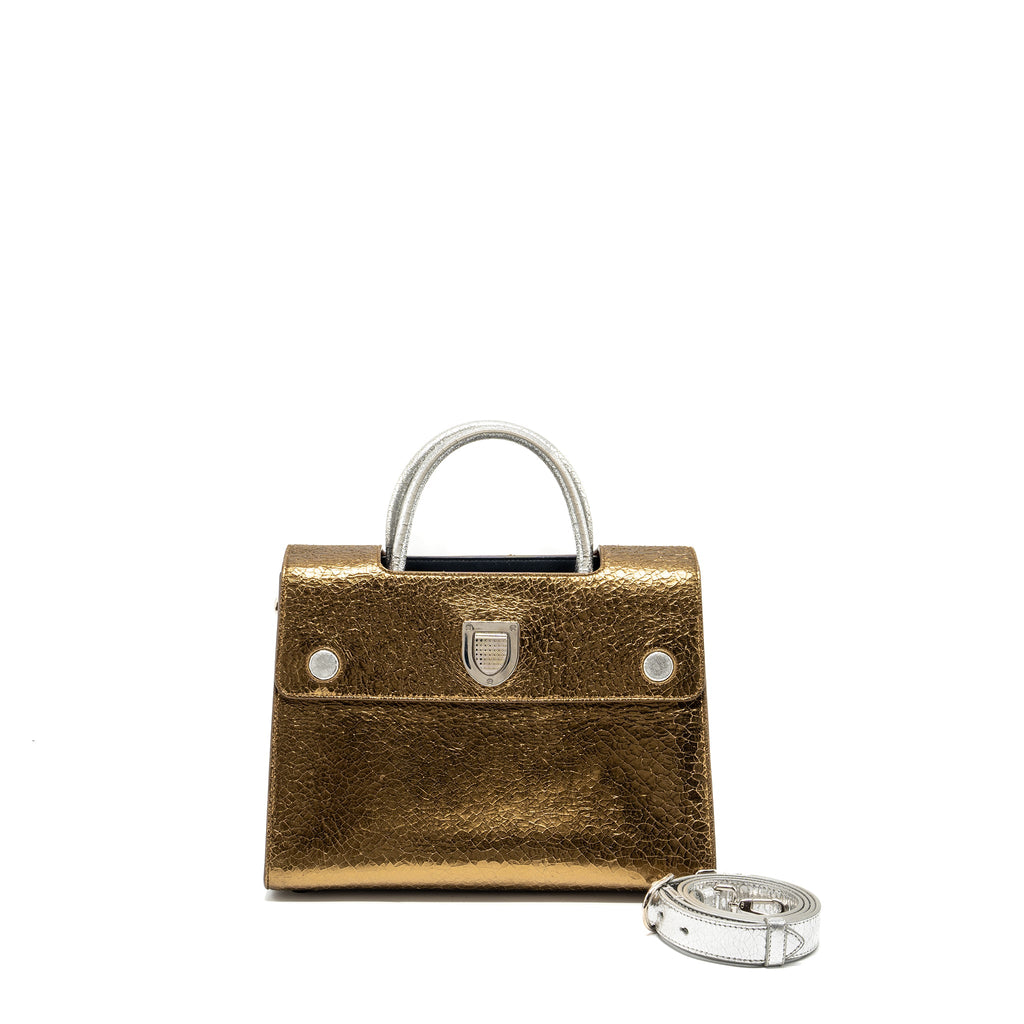 DIOR TOP HANBDLE TOTE BAG MULTICOLOUR METALLIC BRONZE / SILVER SHW