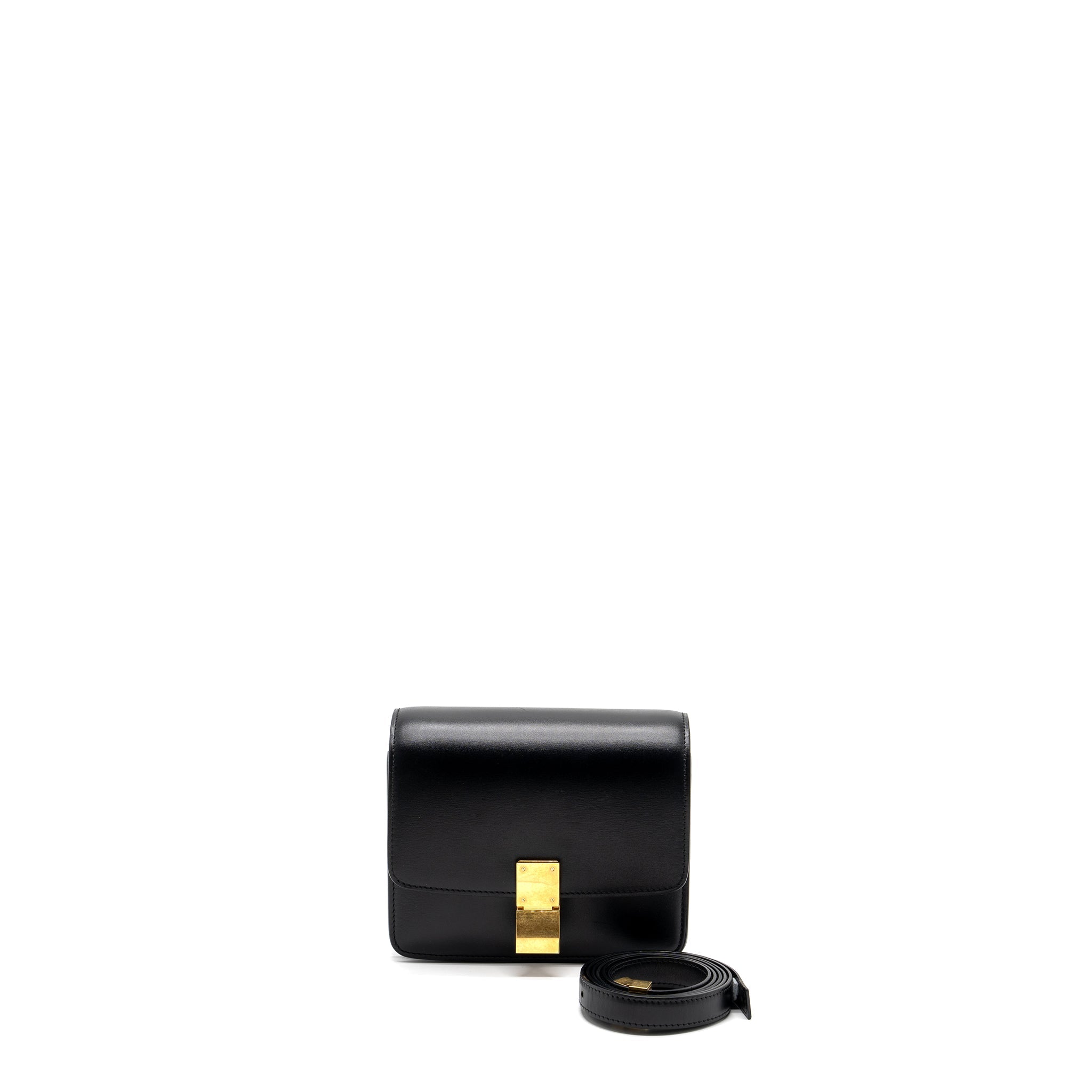 CELINE MINI CLASSIC BOX BAG CALFSKIN BLACK GHW