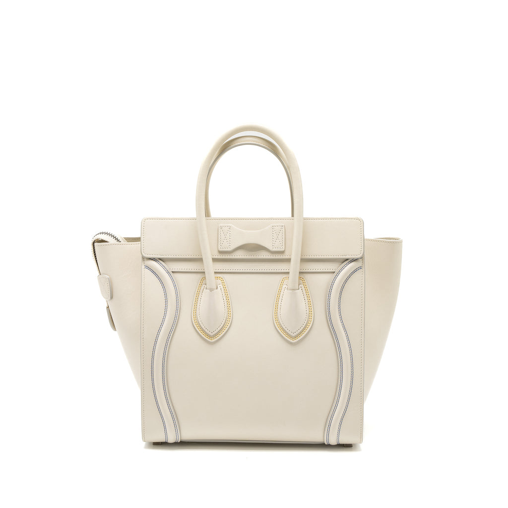 CELINE MICRO LUGGAGE BAG CALFSKIN WHITE SHW