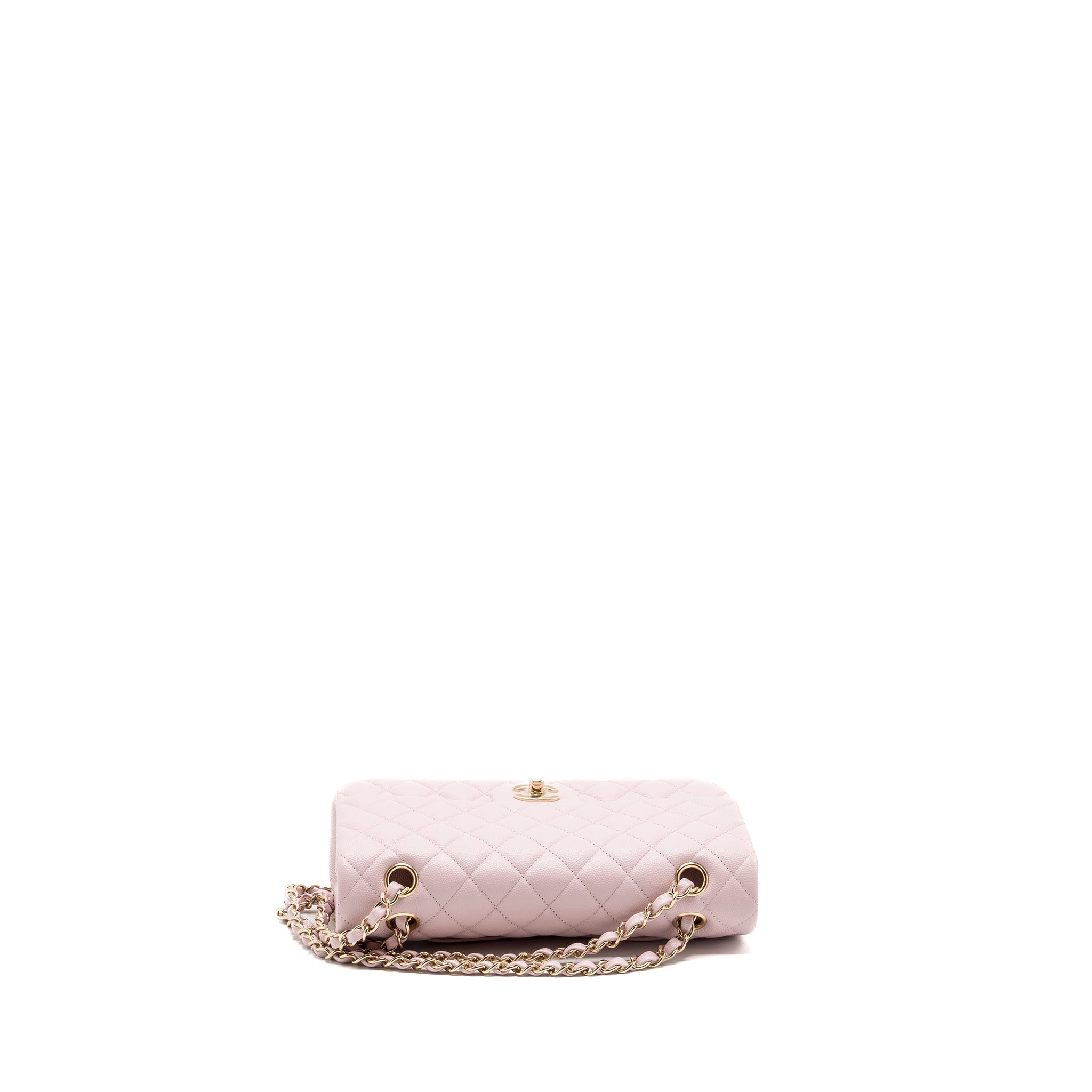 CHANEL 21S MEDIUM CLASSIC DOUBLE FLAP BAG CAVIAR LIGHT PINK LGWH