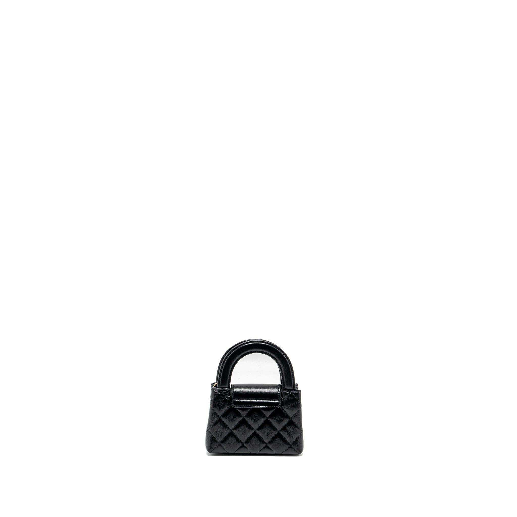 CHANEL 24P MINI NANO KELLY SHOPPER CALFSKIN BLACK GHW(MICROCHIP)