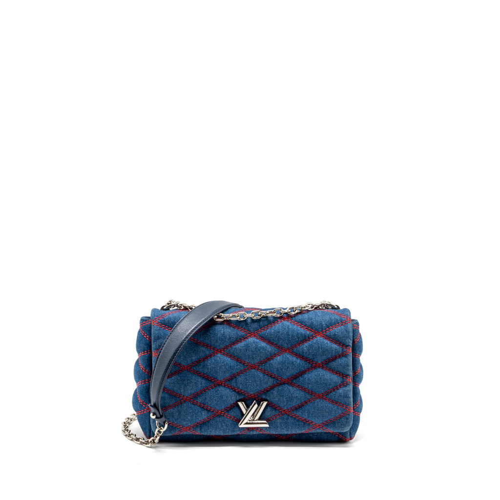 LOUIS VUITTON MALLETAHE GO-14 MM BAG DENIM/LEATHER BLUE/RED SHW