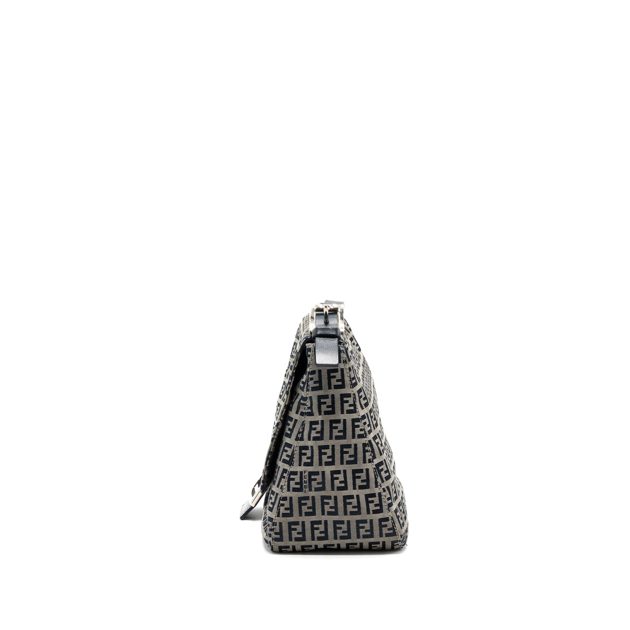 FENDI ZUCCHINO MAMA FLAP BAG FF JACQUARD CANVAS GREY SHW