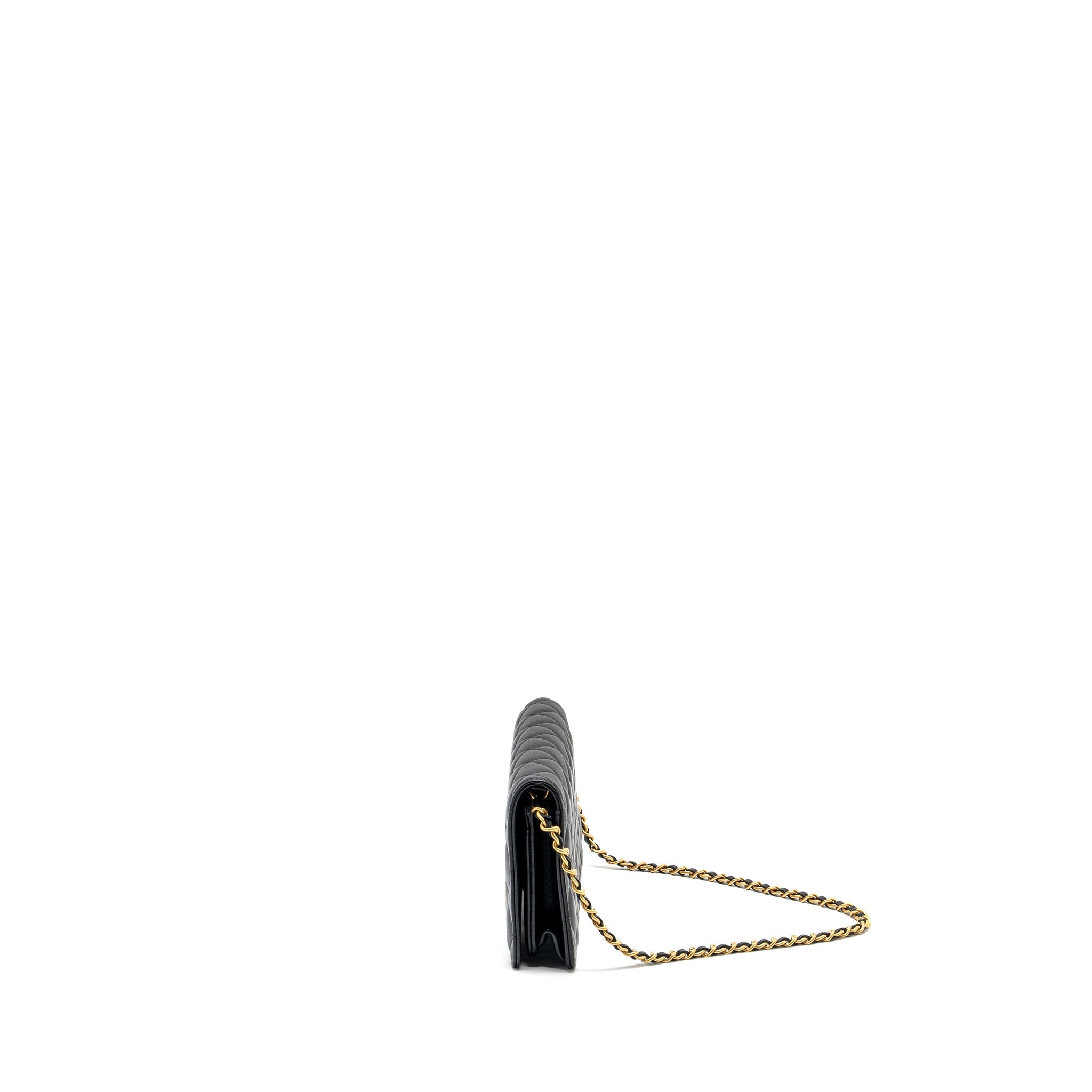 CHANEL 23A CLUTCH WITH CHAIN LAMBSKIN BLACK GHW (MICROCHIP)