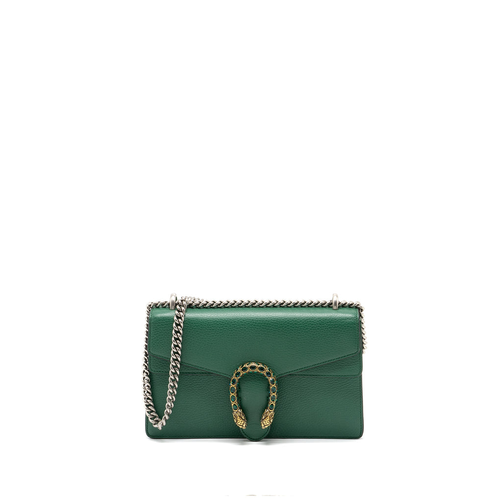 GUCCI DIONYSUS SHOULDER BAG CALFSKIN GREEN GHW
