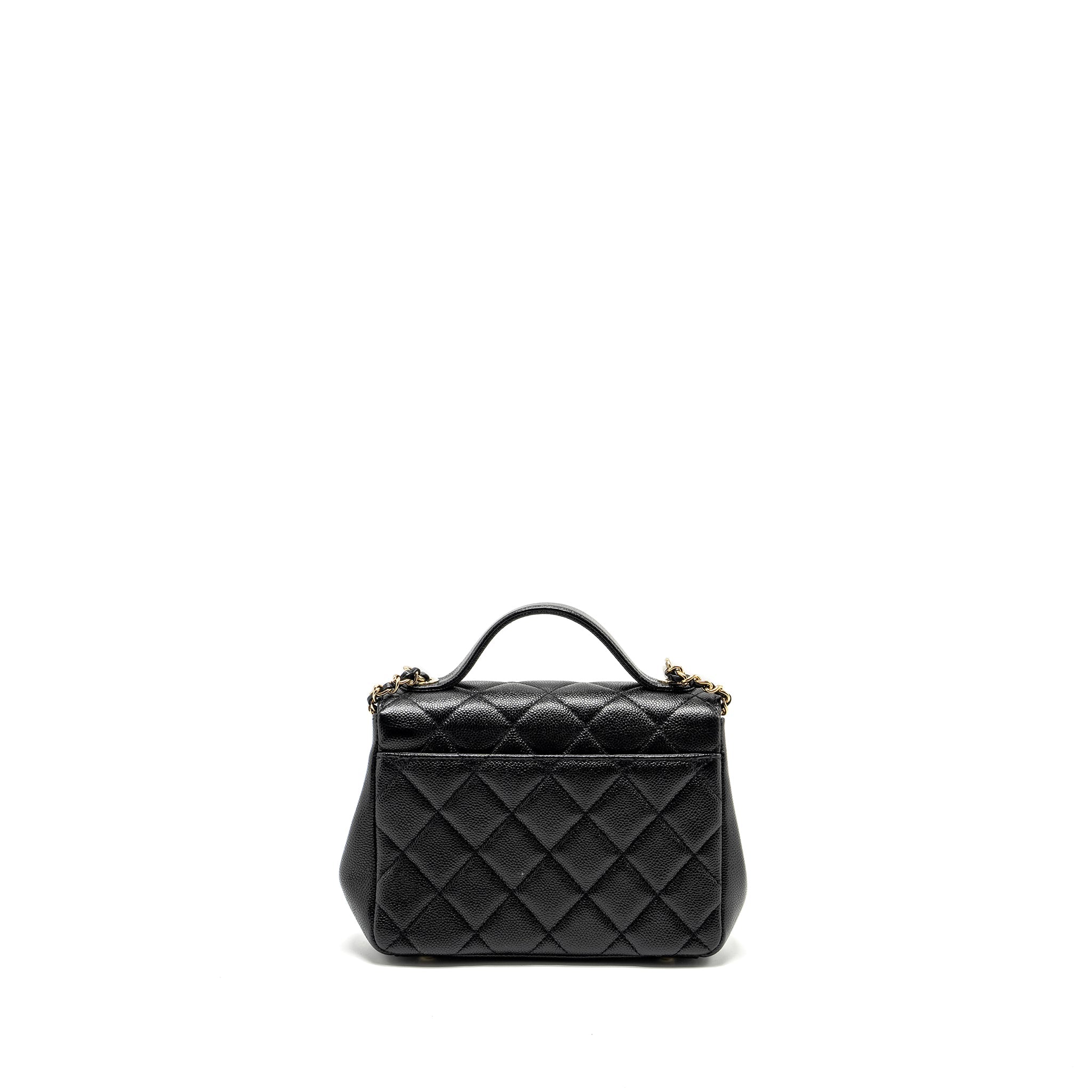 CHANEL SMALL BUSINESS AFFINITY CAVIAR BLACK LGHW