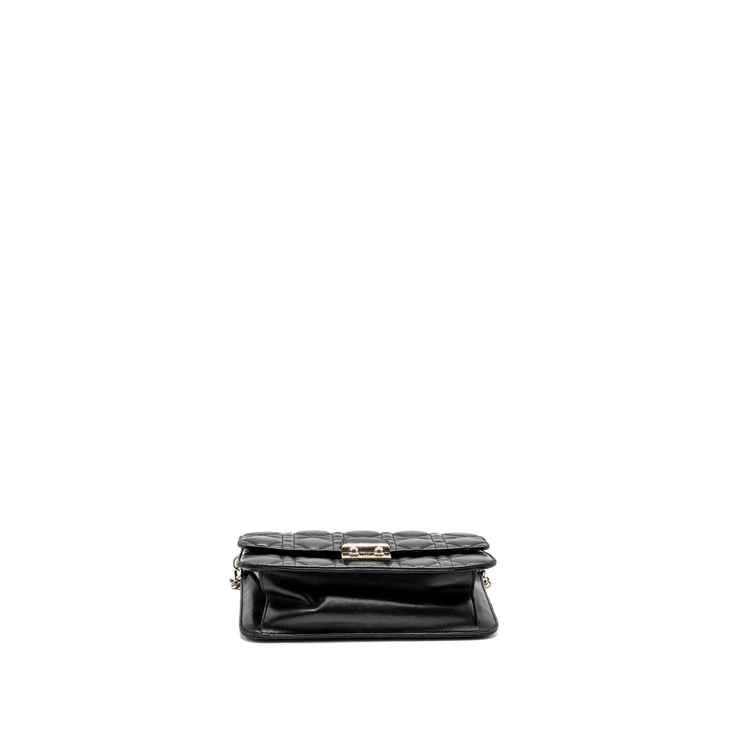 DIOR MISS DIOR PROMENADE POUCH BAG LAMBSKIN BLACK SHW