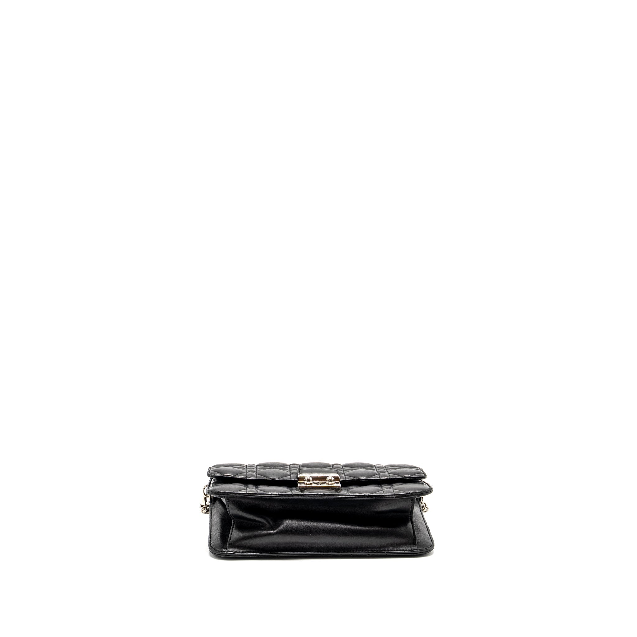 DIOR MISS DIOR PROMENADE POUCH BAG LAMBSKIN BLACK SHW