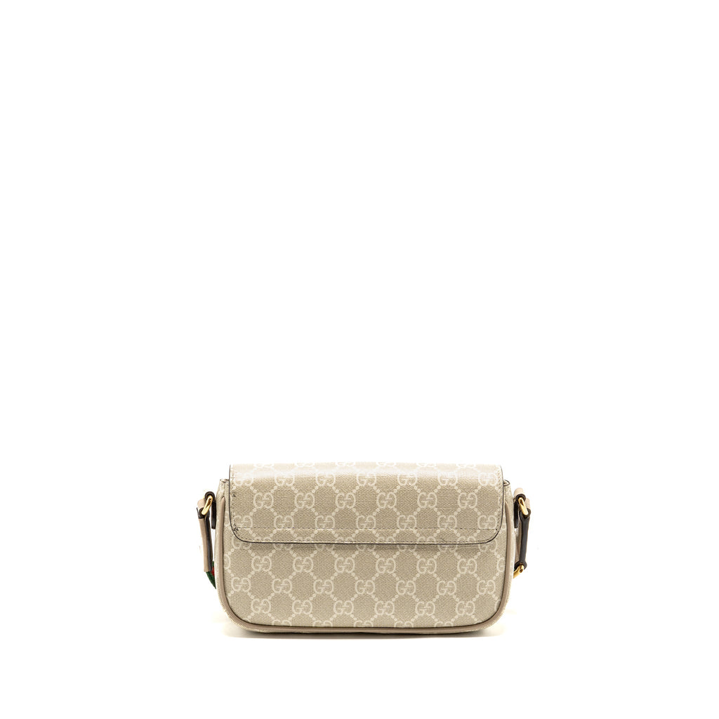 GUCCI OPHIDIA MINI BAG GG SUPREME CANVAS BEIGE/OATMEAL GHW