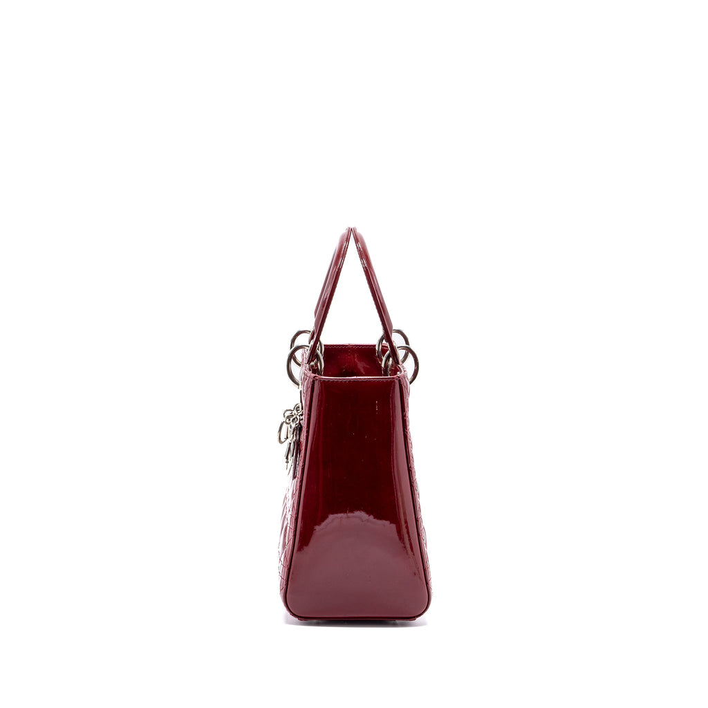 DIOR MEDIUM LADY DIOR PATENT RED SHW
