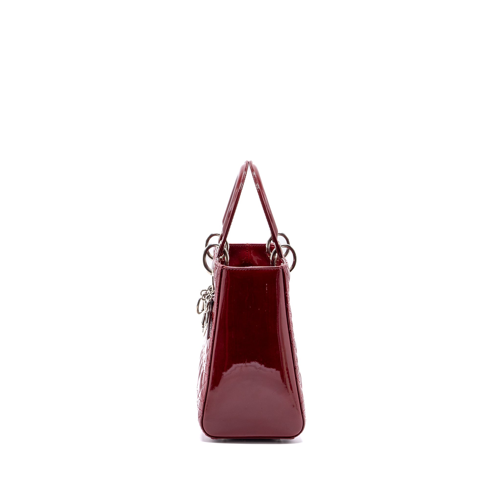DIOR MEDIUM LADY DIOR PATENT RED SHW