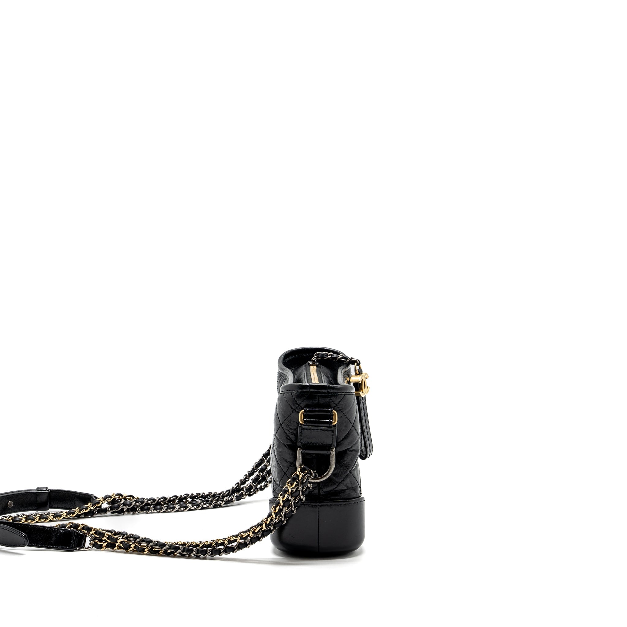 CHANEL SMALL GABRIELLE HOBO BAG CALFSKIN BLACK MULTICOLOUR HARDWARE