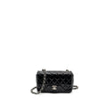 CHANEL MINI RECTANGULAR FLAP BAG PATENT BLACK SHW