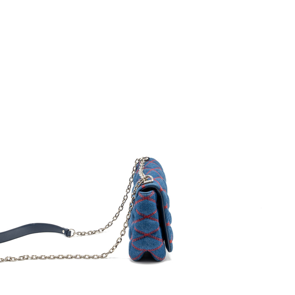 LOUIS VUITTON MALLETAHE GO-14 MM BAG DENIM/LEATHER BLUE/RED SHW