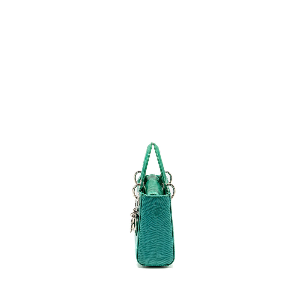 DIOR MINI LADY DIOR LIZARD GREEN CRYSTAL SHW