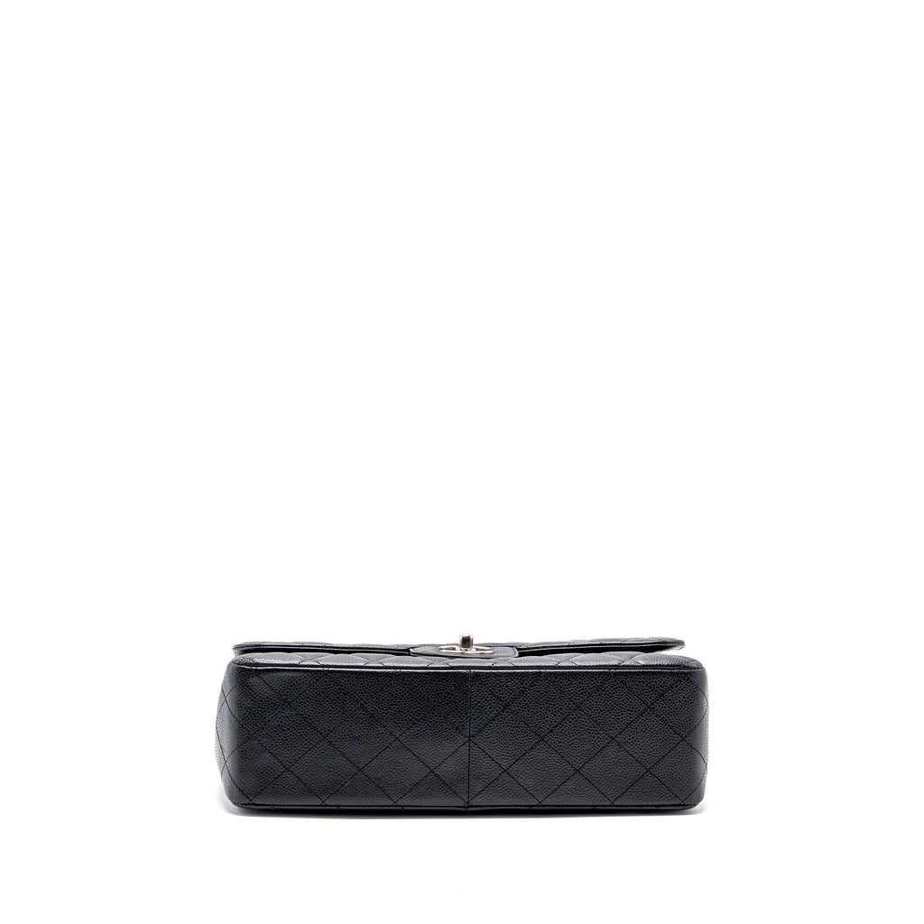 CHANEL JUMBO CLASSIC SINGLE FLAP BAG CAVIAR BLACK SHW