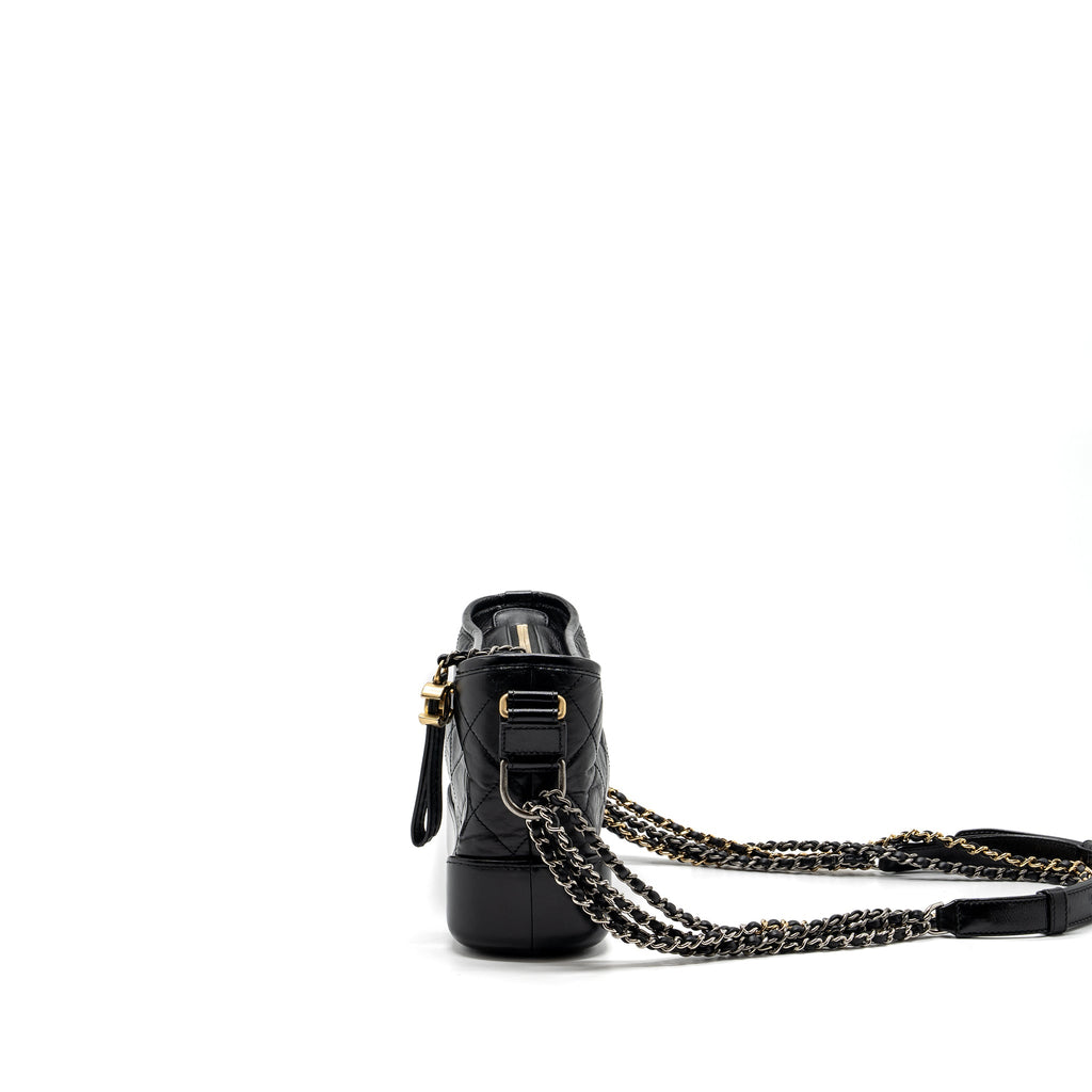 CHANEL SMALL GABRIELLE HOBO BAG CALFSKIN BLACK MULTICOLOUR HARDWARE