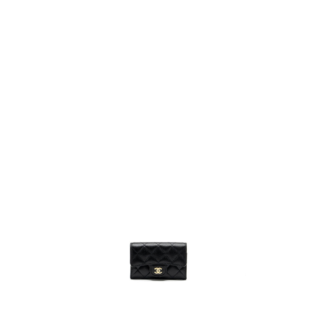 CHANEL CLASSIC FLAP CARD HOLDER CAVIAR BLACK GHW (MICROCHIP)