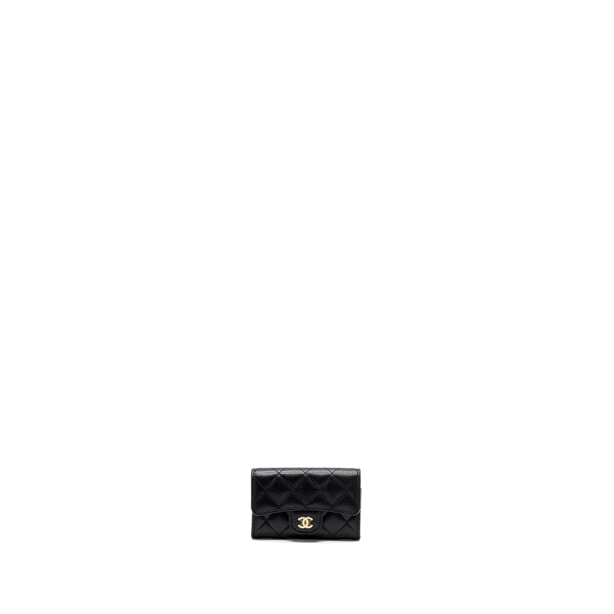 CHANEL CLASSIC FLAP CARD HOLDER CAVIAR BLACK GHW (MICROCHIP)
