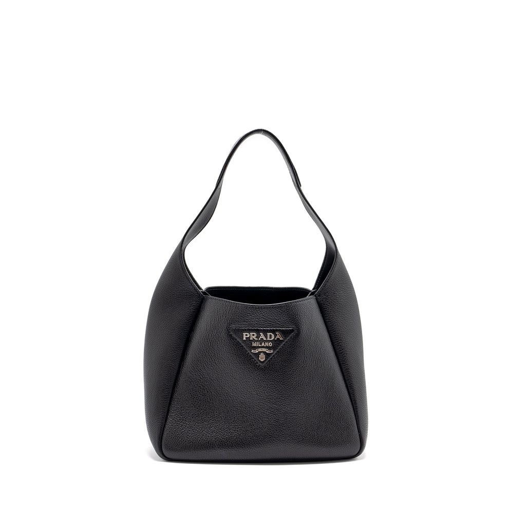 PRADA MEDIUM LEATHER TOTE BLACK SHW