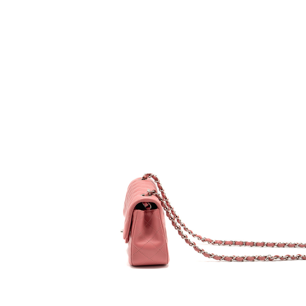 CHANEL MINI RECTANGULAR FLAP BAG LAMBSKIN PINK SHW