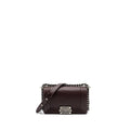 CHANEL CHEVRON SMALL BOY BAG LAMBSKIN BURGUNDY RUTHENIUM HARDWARE