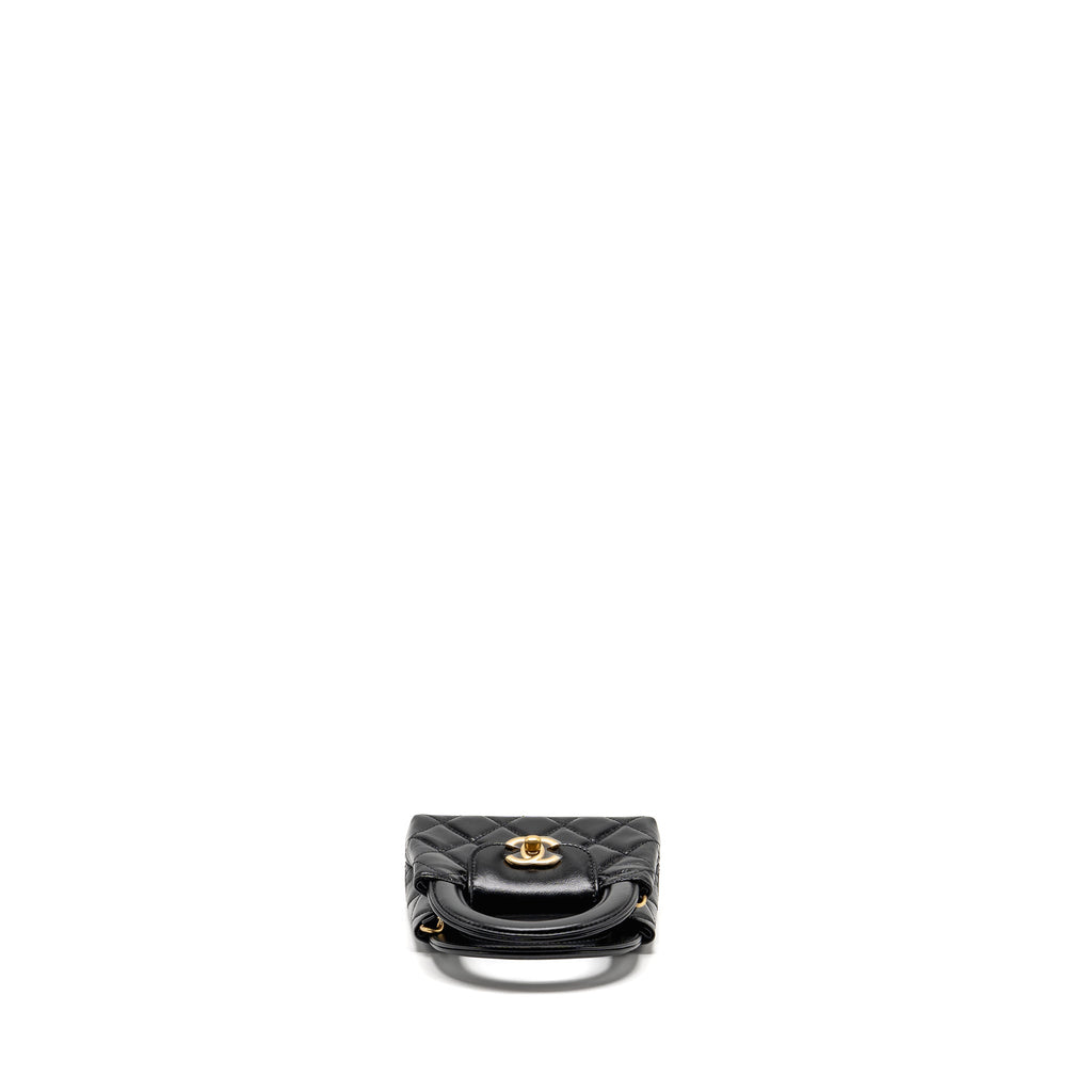CHANEL 24P MINI NANO KELLY SHOPPER CALFSKIN BLACK GHW (MICROCHIP)