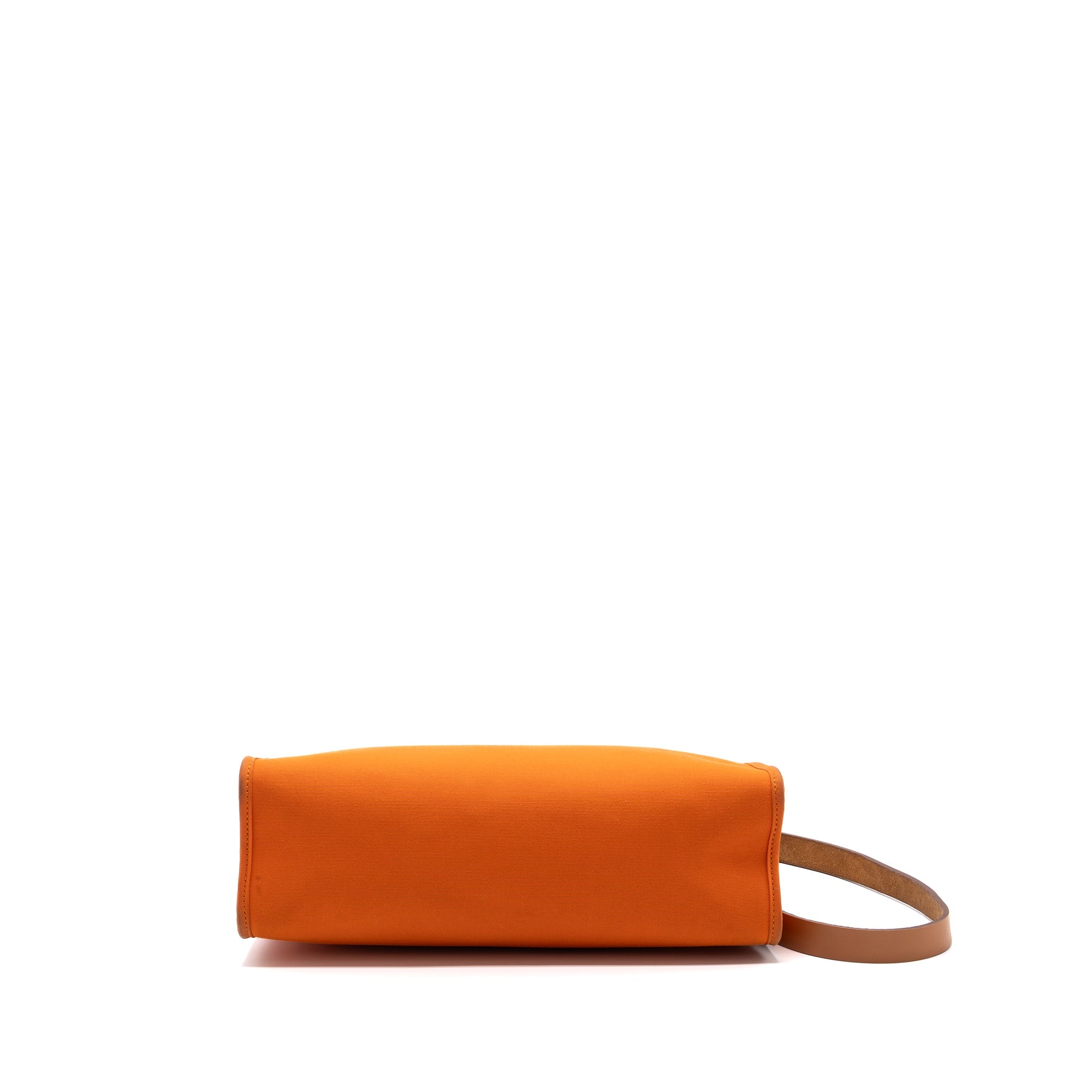 HERMES HERBAG 31 ZIP BAG CANVAS/HUNTER ORANGE SHW