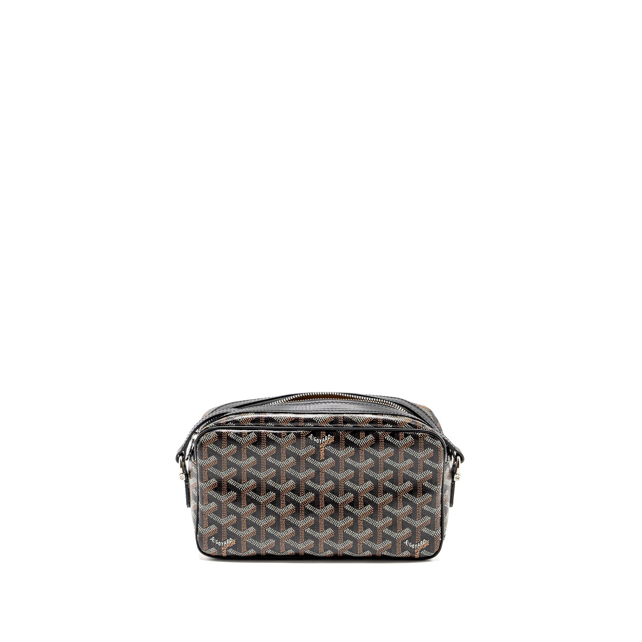 GOYARD CAP VERT PM CROSSBODY BAG GOYARDINE CANVAS/LEATHER BLACK SHW
