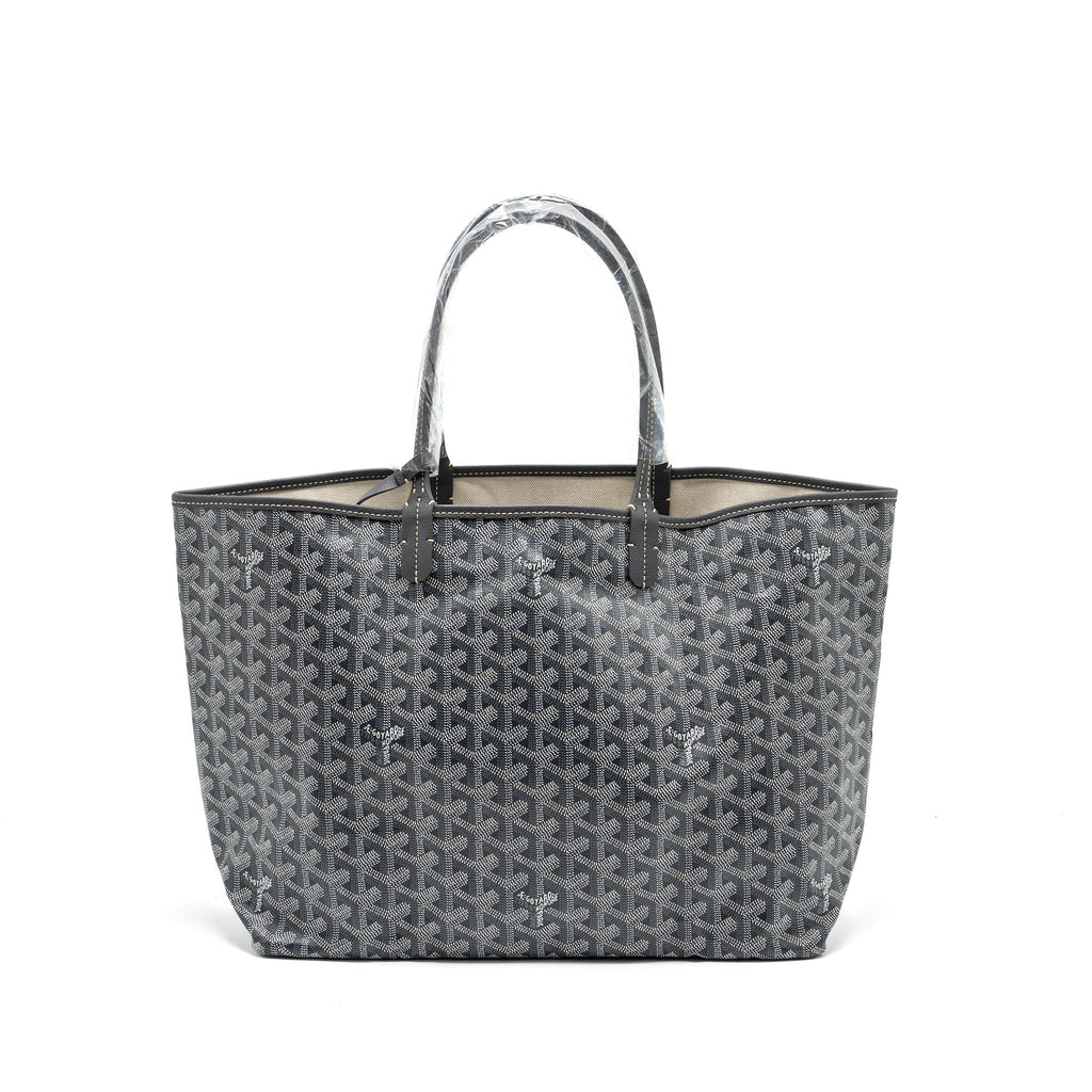 GOYARD SAINT LOUIS PM TOTE BAG GOYARDLINE CANVAS / LEATHER GREY SHW
