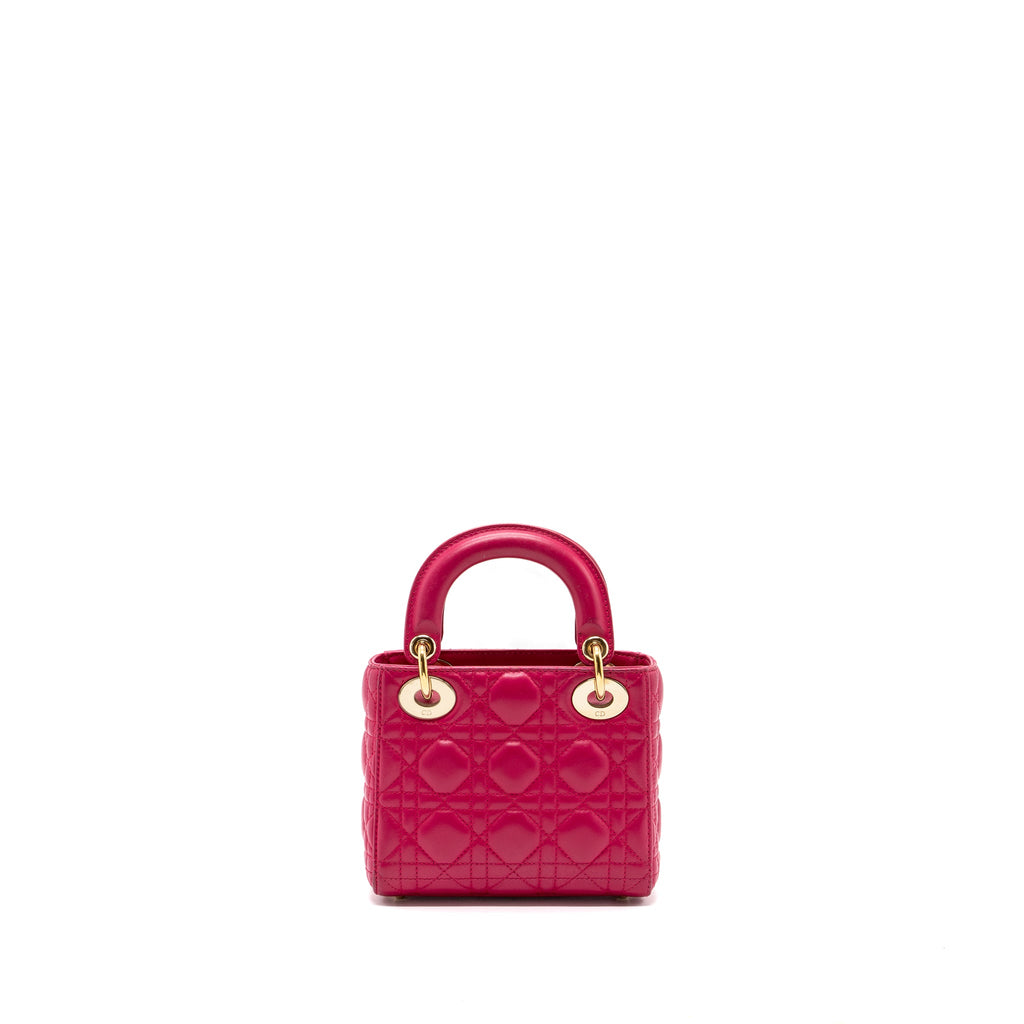 DIOR MINI LADY DIOR LAMBSKIN PINK GHW