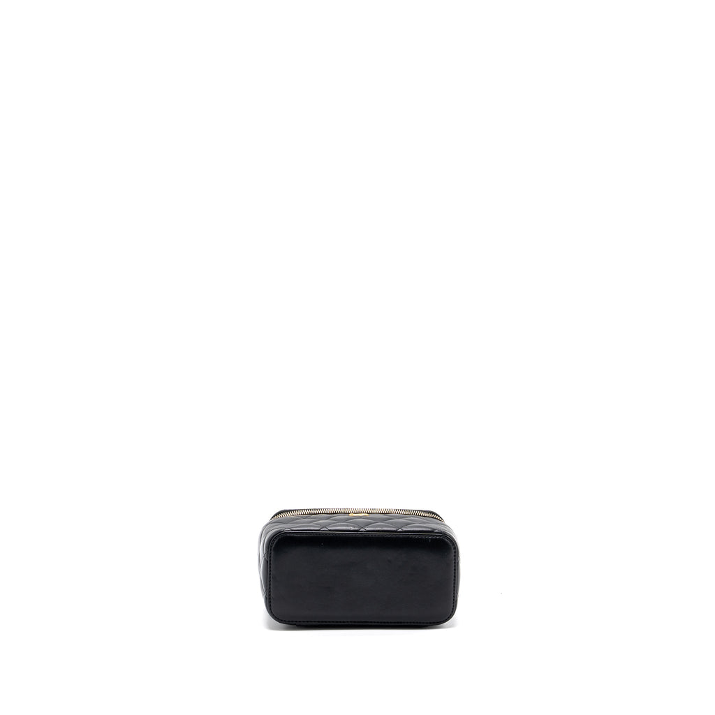 CHANEL PEARL CRUSH LONG VANITY CASE LAMBSKIN BLACK GHW