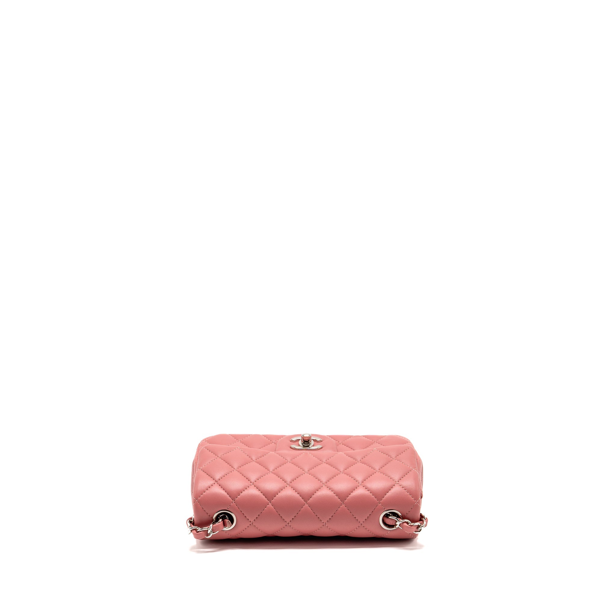 CHANEL MINI RECTANGULAR FLAP BAG LAMBSKIN PINK SHW